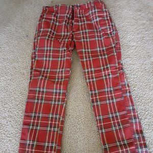 men's punk Tripp NYC Rocker red Plaid Skinny Stretch Jeans size 30